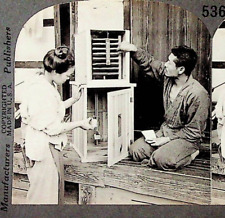 Vtg Silk Silkworm Incubator Industry Japan Photograph Keystone Stereoview Card picture