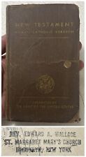 Vintage 1941 WWII US Army Pocket Bible New Testament Roman Catholic Version picture