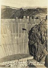 Boulder Dam Cableway Lifting Loaded Truck Nevada Real Photo Postcard RPPC VTG US picture