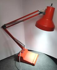 LEDU SWEDISH MID-CENTURY ARCHITECT ARTICULATING DESK LAMP ORANGE 1960s picture