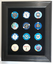 12 CASINO POKER CHIPS (NOT INCLUDED) WALL DISPLAY PICTURE FRAME 8