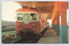 Train Parked @ Station Of Los Mochis~1968~Orange & White~Covered Track Stop~PC picture