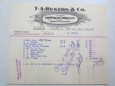 T A Huston & Co Crackers Biscuit Auburn Maine ME 1901 Vintage Letterhead MBB79 picture