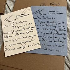 2 Antique Letters 1907: Oxton Hall Birkenhead in Liverpool England Metro picture