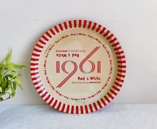 1961s Vintage Red & White Advertising Cigarettes Tin Tray Collectible Props T806 picture
