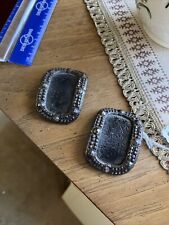 American Rev War 18th Century Bright Cut Steel Matching Shoe Buckles & Leather picture