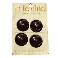 Vintage Le Chic Brown Buttons On Original Card picture