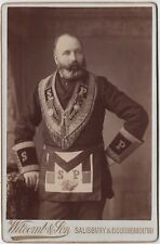 CIRCA 1890s CABINET CARD WITCOM FREEMASON? IN FANCY UNIFORM SALISBURY ENGLAND picture
