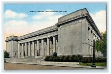1945 Public Library Building Street View Indianapolis Indiana IN Postcard picture