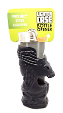 Smokezilla Black Mystic See, Hear, Speak, No Evil Bottle Opener Bic Lighter Case picture