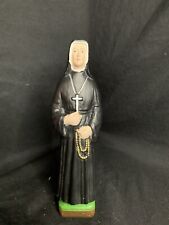 RARE*HANDCARVED AND PAINTED St. Maria Faustina (Sister Faustina) Statue 8.5” picture