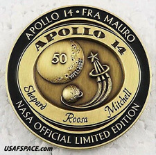 APOLLO-14 - 50th Anniversary - LUNAR FLOWN METAL - NASA MEDALLION - COA - MINT picture