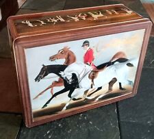 Rare Vtg Crabtree & Evelyn Horse Fox Hunt Motif Storage Tin Ralph Lauren Style picture