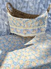 VTG 80’s CROSCILL KING FLAT SHEET Yellow Blue FIESTA Floral 1 Pillowcase Country picture