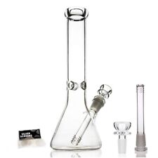 RORA 10 inch Glass Bong Clear Hookah Water Pipe Heavy 14mm Bowl USA picture