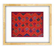 Aesthetic vintage small geometrical  tapestry/Handcrafted Panama Mola M0795 picture
