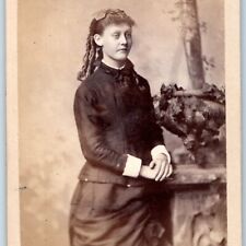 c1870s Providence, RI Cute Young Lady Girl CdV Photo Card Prior Bros H22 picture
