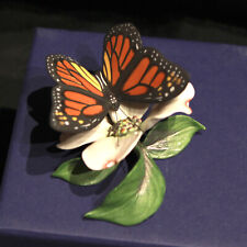 Franklin Mint Butterflies Of The World - Monarch on Dogwood - Mint Condition picture