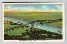 Orange TX-Texas, Port Arthur Bridge, Neches River, Antique Vintage Postcard picture