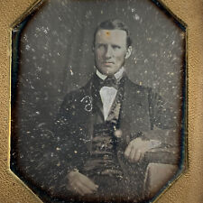 Antique Daguerreotype Photograph Very Handsome Dapper Young Man No Wipe Marks picture