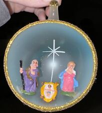 Vintage Italian Nativity Diorama Christmas Ornament Holy Family picture