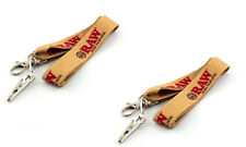 x2 TWO RAW Rolling Papers brand Neck LANYARD KEYCHAINS Card Badge Holder BOGO picture