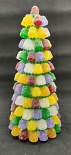 Vtg Christmas Decor 11.5” Sugared Gumdrop Tabletop Christmas Tree picture