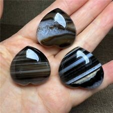 3 Pcs Natural black and white agate silk agate love quartz crystal Reiki healing picture