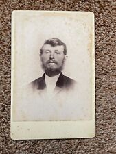 Antique Cabinet Card Photo of Man with Beard Battle Creek MICH picture