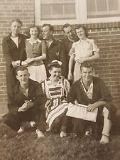 WWII Photo Off Duty Doctors Wearing MD USA Robes & Nurses Vintage Military B&W picture