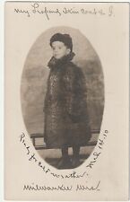 1910 Milwaukee Wi Rppc Randy My Child  Dresses In Leopard Coat Cold Weather picture