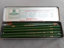 VTG TIN OF 11 A.W FABER CASTELL DRAWING 9000 H PENCILS USA/GER LOT H picture
