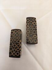 Vintage Mid Century Modern Wood w/ Resin Inlay Salt and Pepper shakers Art Deco picture