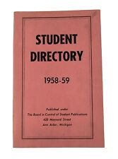 University of Michigan Student Directory 1958-59 Ann Arbor Michigan Advertising  picture