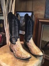 Python Snake Skin Cowboy Boots Men's Size 9D picture