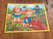 Vintage Campbell Soup Kids frame tray puzzle vegetable farm - advertising picture