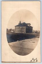 Ladysmith Wisconsin WI Postcard RPPC Photo School Building 1906 Posted Antique picture