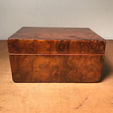 Early Antique Jewelry/Whatnot Box Veneer Dove-Tailed 5” L x 3-3/8” W x 2-1/2” H picture