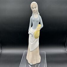 Lladro Inspired 11” Tall Lady with Wheat picture