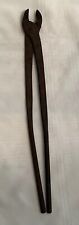 Vintage Large Heavy 18 Inch Long Blacksmith Metal Power Hammer Tongs picture