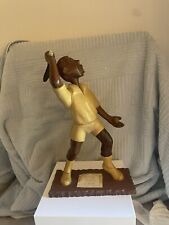 Vintage Wood Tennis Player Male Serving Italian Carved Figure Romer 12'' W/ Broc picture