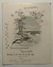 Rare 1886 E.M.C. Seminary Exercises Commencement Invitation Card Bucksport, ME  picture