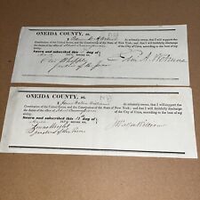 1846 Antique Sworn Signed Oath Utica Oneida County New York School Commissioners picture