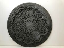 Vintage Islamic Turkish Hand Chased Heavy Copper Hanging Platter, 19 1/2