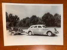 Vintage Racing Photo of Official AAA Car pulling race car #4 on AAA Trailer   picture