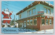 Santa's Gift Shop Christmas Michigan Postcard 1600 picture
