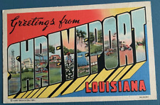 Vintage Linen Postcard Greetings from SHREVEPORT LOUISIANA 8A-H2381 picture