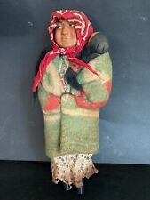 Vintage Skookum American Indian W/Baby & Red Bandana As Found 10 Inches picture