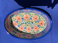 Polish Pottery UNIKAT Boleslawiec Oval Bowl 8 1/4 5 1/2 in wide Floral Casserole picture