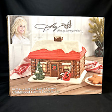 Dolly Parton Christmas Cookie Jar Ceramic Snowy Childhood Cabin Ceramic Holiday picture